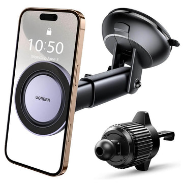 UGREEN 25704 Magnetic Car Phone Mount, 2-in-1 Car Phone Holder Dashboard Windscreen Air Vent - Imported from UK